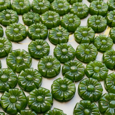 Vòng đeo tay, lắc tay hoa kim tiền phong thủy đá ngọc bích tết dây vải