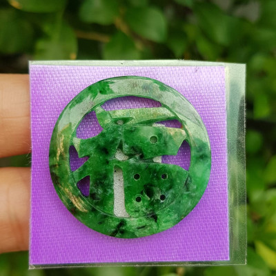 Mặt dây chuyền Chữ Phúc hay Chữ Phước Chất liệu đá cẩm thạch tự nhiên Size đk 31mm x dầy 2mm Anh Chị bọc Vàng lên đeo với dây chuyền của mình vừa đẹp vừa tốt mang chữ Phúc luôn bên mình ý nghĩa phúc đức ạ 