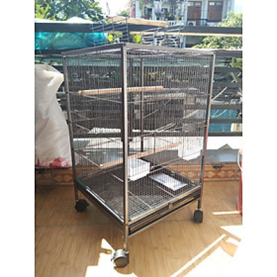 1 lồng T1 thép sơn tĩnh điện cao cấp nhập khẩu 46*46*79 dùng nuôi các dòng vẹt nhỏ và trung
