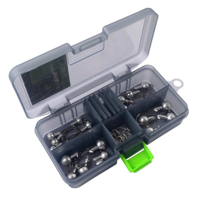 32 Cái Móc Câu Cá Đầu Tròn Để Câu Cá Đáy Nước Mặn, Với Hộp đựng