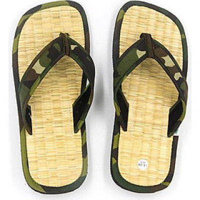 Dép chiếu xỏ ngón Hương Quế DCQ-48 nguyên liệu tự nhiên (sợi chiếu, bột quế, sợi đay) ngăn ngừa mồ hôi chân - giữ ẩm và mát chân