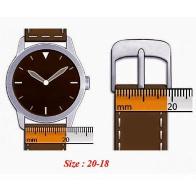 Dây Đeo Đồng Hồ Da Cá Sấu 20mm Màu Đen E1-#210818