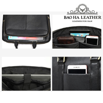 Cặp công sở nam da bò cao cấp BHM5099 Túi xách, cặp văn phòng, cặp giáo viênm vừa laptop 15inch