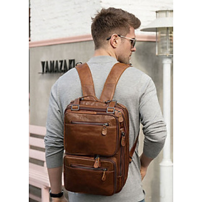 Cặp công sở nam - Balo nam da bò cao cấp BHM432 Ba lô laptop 14inch