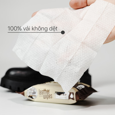 Khăn ướt vệ sinh giày da túi da ví da Leather EcoWipes gói 25 tờ tinh chất sáp ong
