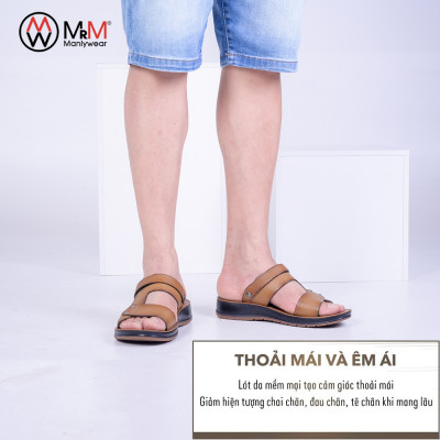 Dép Sandal Nam Da Bò - DC04 Đế Cao Đúc Nguyên Khối, Đường Khâu Chắc Chắn, Đế Massage Mềm Mại Êm Chân