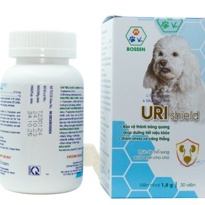 BOSSEN - URI Shield (dogs) Hỗ Trợ Bảo Vệ Bàng Quang cho Chó, giúp Tiết Niệu khỏe - Hộp 30 viên
