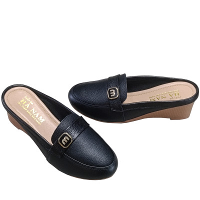 Sục Nữ Đế Xuồng HA NAM Da Bò Thật Đế Cao Su 5cm DNU2185