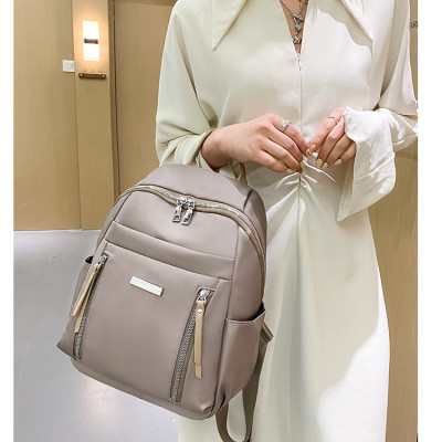 Balo Nữ Cao Cấp, Balo Hàn Quốc Dây Kéo Đôi Cho Nữ Vải Oxford Chống Thấm, Ngăn Chứa Rộng Rãi