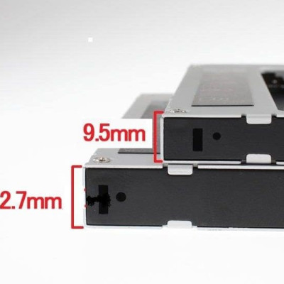 Hộp đựng ổ đĩa laptop DVD gắn ngoài qua cổng USB - Dùng cho ổ dvd mỏng 9.5mm và dầy 12,7mm - Hàng chính hãng