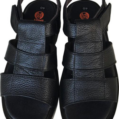 Giày sandal nam Trường Hải da bò thật mềm mại cao 5cm  màu đen đế PU siêu nhẹ không trơn trượt  chắc chắn  HÌNH ẢNH THẬT SD791