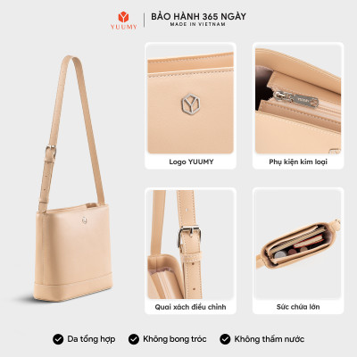 Túi Yuumy (Thời trang nữ form cứng dáng vuông size 22 - Túi đeo vai da Seasand YN299)