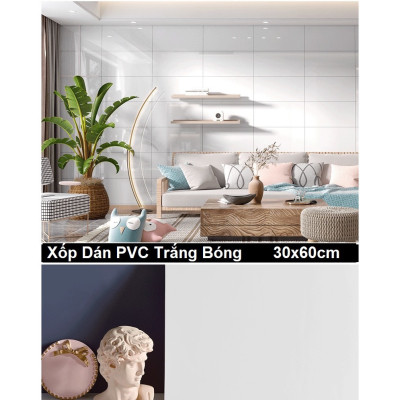 Bộ 20 Tấm Xốp Dán Tường 3D PVC Giả Đá 60x30cm Keo Sẵn Dày 2,5mm Cao Cấp Cho Tường Nhà Sang trọng, Đẳng Cấp