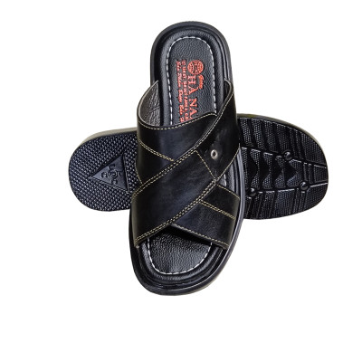 Dép Nam Quai Ngang Da Bò Thật TiTi ĐÔ Đế Cao Dành Cho Người Thấp DNA2084