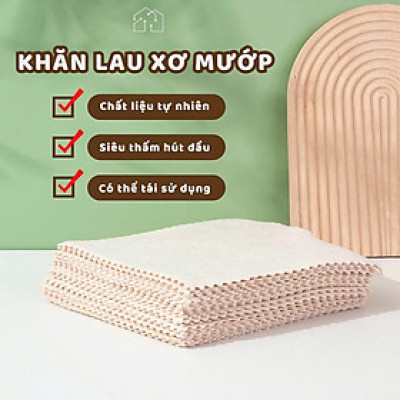 COMBO 10 Khăn Lau Xơ Mướp Đa Năng Lau Bề Mặt, Đánh Bay Dầu Mỡ 20cm x 20cm Siêu Thấm Hút Kháng Khuẩn An Toàn TÁI SỬ DỤNG NHIỀU LẦN