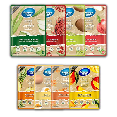 Pate Snappy Tom Trái Cây Mix Cá Ngừ Cao Cấp Cho Mèo Hộp 12 Gói 70g Vị Ngẫu Nhiên