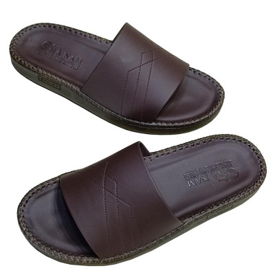 Dép Nam Da Bò HA NAM Đế Siêu Nhẹ Khâu Chỉ Toàn Bộ DNA22032