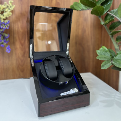 [BH 2 Năm Động Cơ] Hộp xoay đồng hồ 4 chế độ xoay - Hộp đựng 2 đồng hồ cơ, lên dây cót đồng hồ cơ