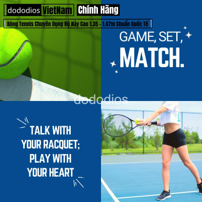 combo 5 quả bóng banh tennis chơi quần vợt cao cấp - độ nảy chuẩn quốc tế - hàng chính hãng dododios