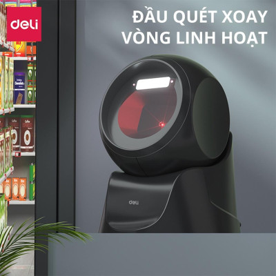 Máy Quét Mã Vạch 1D 2D Đa Ứng Dụng Deli - Quét Mã Bar Code QR Siêu Thị, Cửa Hàng Tạp Hóa, Kho Hàng, Kết Nối USB Có Dây Đa Thiết Bị Thông Minh - Hàng Chính Hãng- ES201 ES211