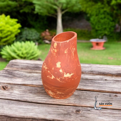 Bình Gốm Đất Nung Marble Cắm Hoa Khô