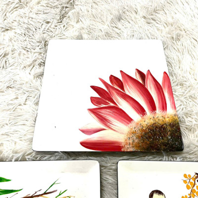 Dĩa vuông sơn mài cao cấp Thanh Bình Lê họa tiết da dạng