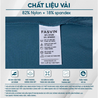 Áo thun lạnh thể thao nam Fasvin AHL23587.HN chất Nylon mềm mát co giãn mạnh