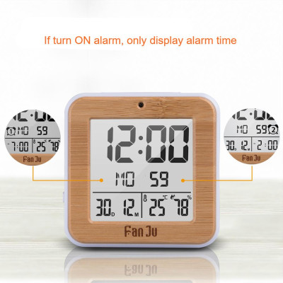 Đồng hồ kỹ thuật số cầm tay với màn hình hiển thị ngày, giờ, nhiệt độ,...