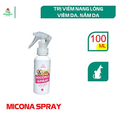 Vemedim Micona Spray chai xịt trị viêm nang lông, viêm da, nấm da cho chó mèo, chai 100ml
