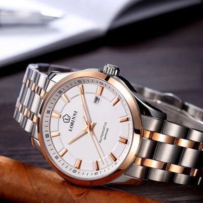 Đồng hồ Nam chính hãng LOBINNI No.9005-2 Chính Hãng Full Box Chống Nước Kính Chống Xước Dây Thép Cao Cấp BH24T (Máy Cơ Tự Động)