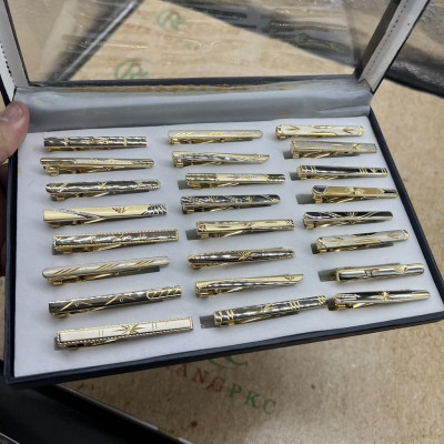 Kẹp Cà vạt nam kim loại khắc Laze 6cm Giangpkc _ Mẫu ngẫu nhiên