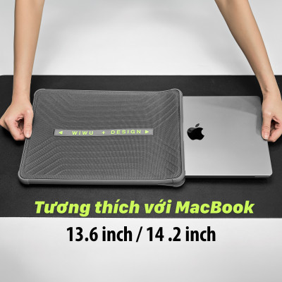Túi Bảo Vệ Laptop, đệm Chống Sốc Laptop, túi chống sốc chống thấm nước chống va đập size 13.6 inch / 14.2 inch WIWU DEFENDER Sleeve Pro - Hàng nhập khẩu