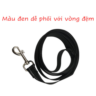 Dây dắt thú cưng vải dù, dây dắt chó mèo. dài 1m, vải dù chắc chắn, có đầu dây cầm tiện lợi, móc khóa inox