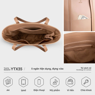 Túi Yuumy ( Thời trang nữ công sở dáng đứng cỡ trung - Túi xách da Seasand YTX35 )