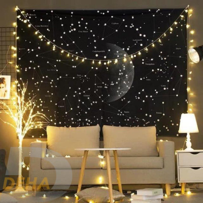 Thảm trang trí tranh vải treo tường họa tiết dải ngân hà bầu trời sao decor phòng nhà cửa, dán tường, cạnh giường