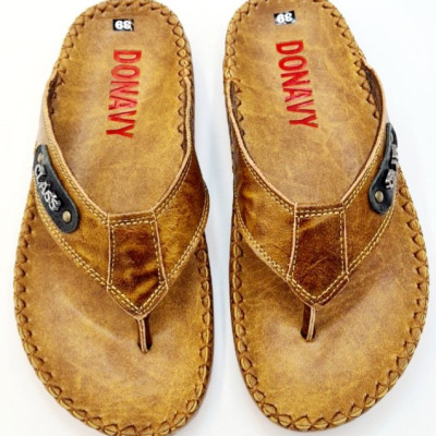 Dép xỏ ngón nam da bò thật 100% DONAVY cao cấp kiểu class cách điệu thời trang DOKCLASS