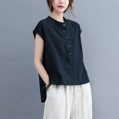 Áo sơ mi nữ form rộng sát nách, chất liệu mềm mát, áo kiểu nữ, form trẻ trung, năng động NeSa Shop SMT03