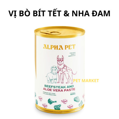 PATE ALPHA PET CHO CHÓ MÈO TỪ 1 THÁNG TUỔI LON 400GRAM