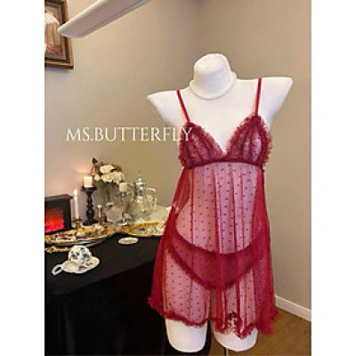 Váy ngủ S225 lưới mềm mại cao cấp xuyên thấu kèm chip gợi cảm