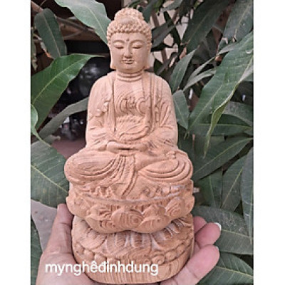 Tượng phật adiđa bằng gỗ ngọc Am thơm nức cao 20x10x0cm 