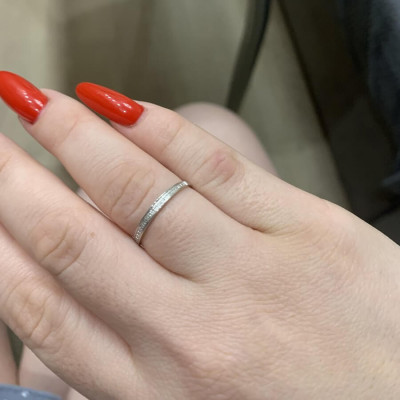 Nhẫn Vàng Trắng 14K Đính Kim Cương