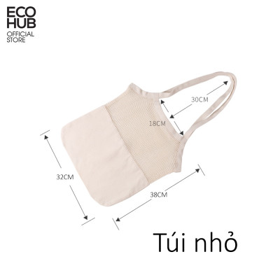 Túi đeo vai ECOHUB bằng vải phong cách màu be thích hợp đi chợ, mua sắm, dạo chơi trên đường phố