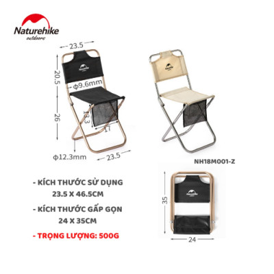 Ghế gấp tựa lưng siêu gọn NatureHike NH18M001-Z