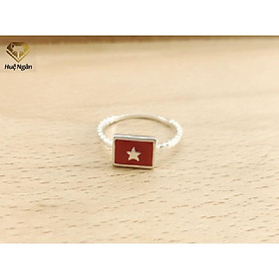 Nhẫn bạc Ý 925 Huệ Ngân - Quốc kỳ VIỆT NAM NMK01