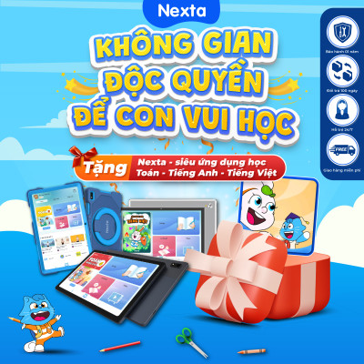 Máy tính bảng học tập thông minh Nexta Edutab Kid cho bé từ 5-8 tuổi - quản lý thời gian cho trẻ - 1 đổi 1 trong vòng 30 ngày, bảo hành 12 tháng