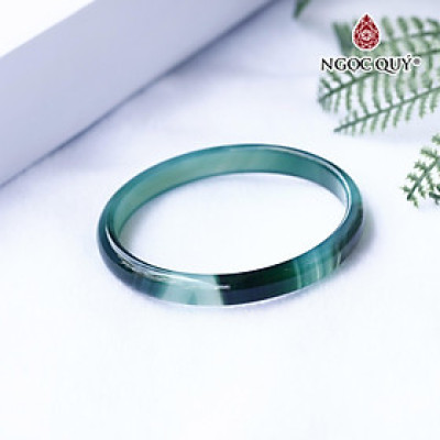 Vòng đá mã não xanh lá bản mỏng Ni56 - Ngọc Quý Gemstones