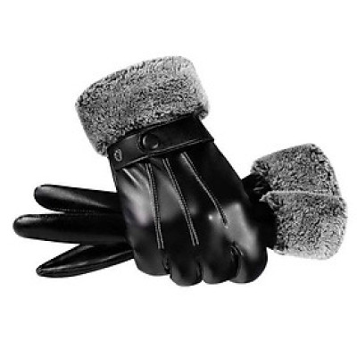 Găng tay nam mùa đông cảm ứng điện thoại, lòng bàn tay phủ gen nhựa chống trượt, cảm ứng điện thoại, lót nỉ lông ấm áp