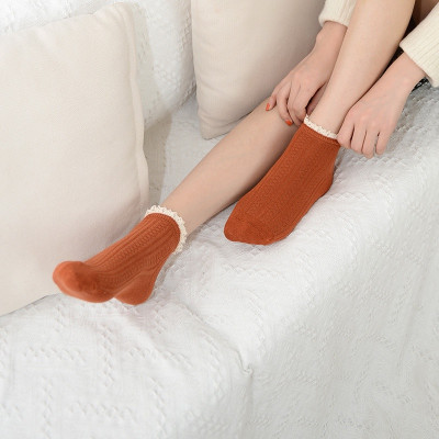 Vớ Tất Nữ Cotton Thoáng Mát Viền Bông