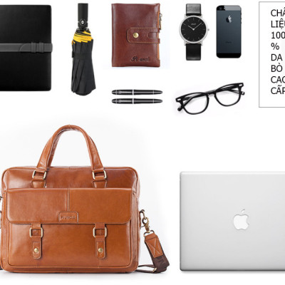 Túi xách nam công sở 100% da bò thật cao cấp phong cách mới