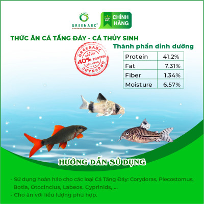 Thức ăn cá Chuột, cá Lau Kính, cá Tỳ Bà, cá Chạch, cá Oto, cá Chép,… GREENABC - Tăng kích thước, lên màu đẹp - Hộp 65g